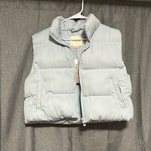 Baby blue puffer vest